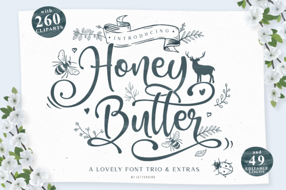 Honey Butter Trio: A Feminine Script Font for Makers